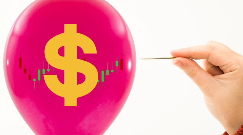 ballon avec symbole dollar , main avec aiguille