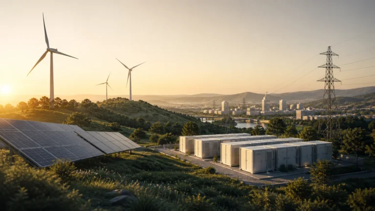 Investir dans la transition énergétique : parc éolien, panneaux solaires, batteries et réseau électrique