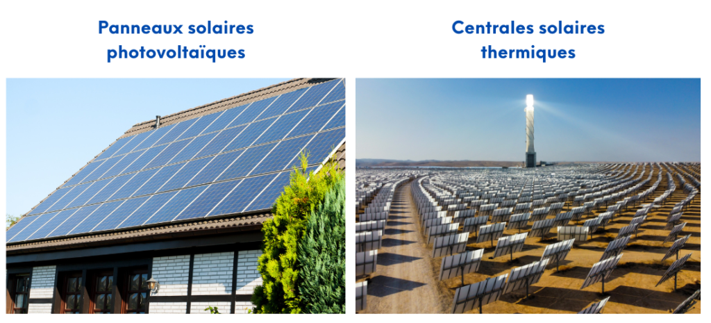 Panneaux solaires photovoltaïques et centrales solaires thermiques