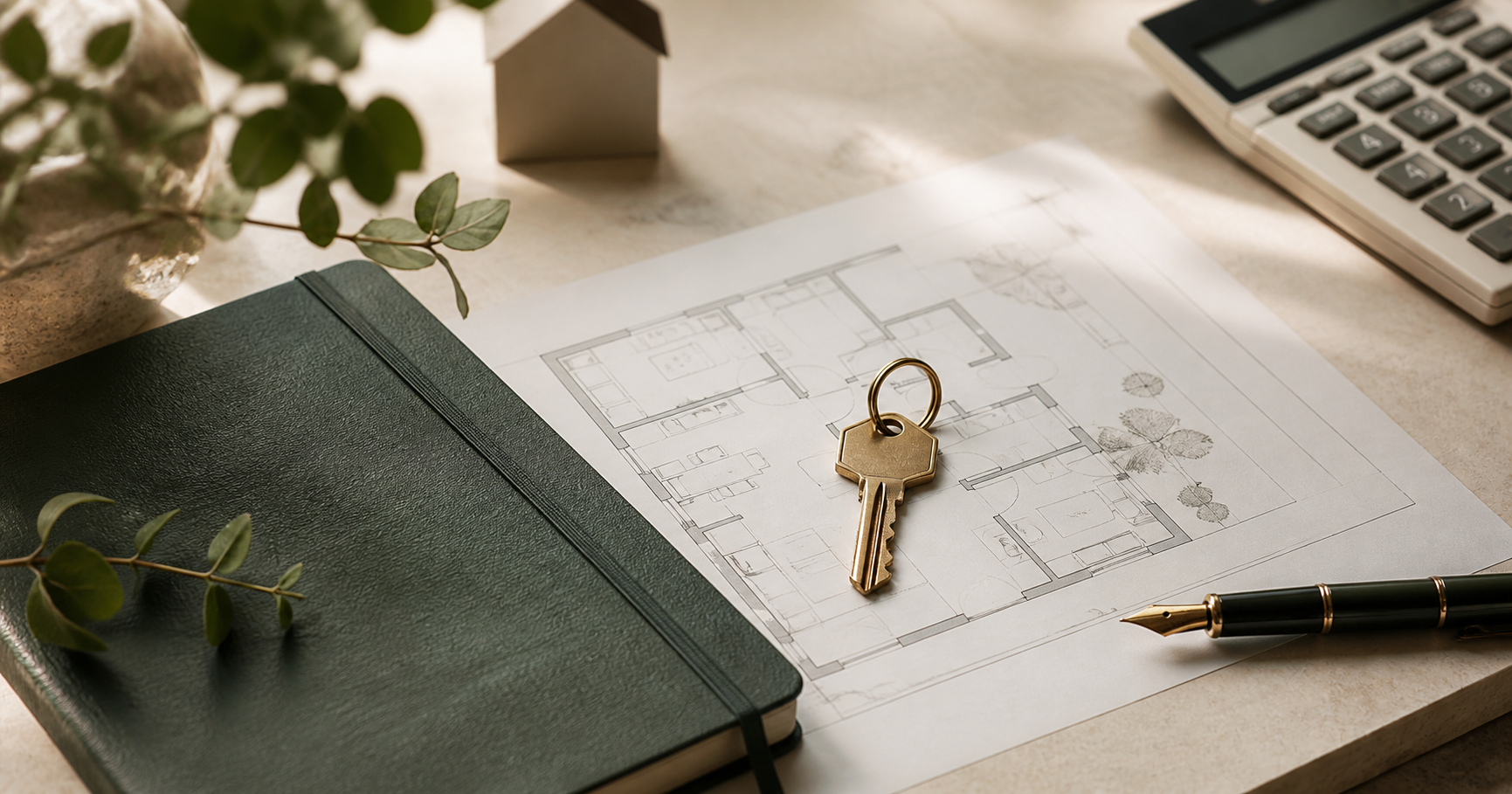 Plan épargne logement : projet immobilier, clé et carnet d’épargne